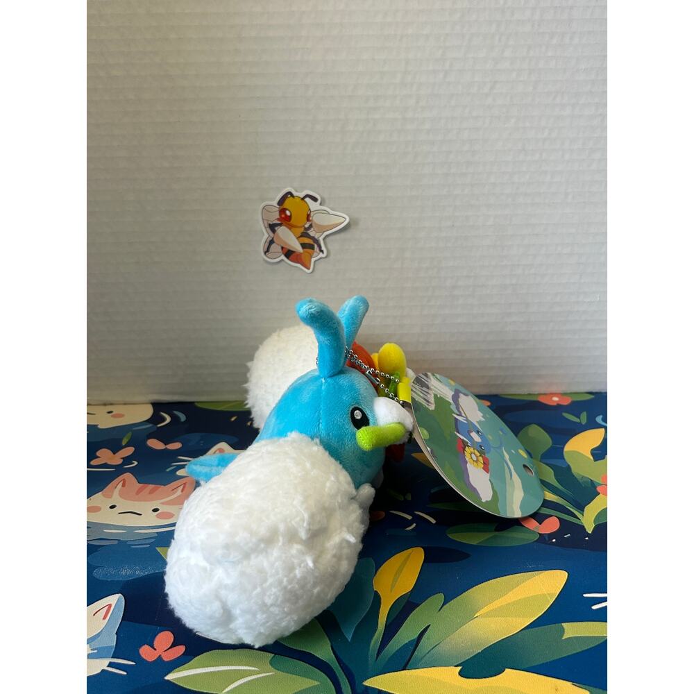 Pokemon Center Mega Tokyo Swablu Plush Keychain Holding Flower NWT - Picture 9 of 13